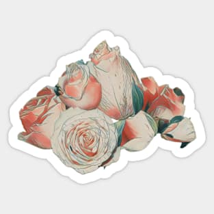 Vintage roses Sticker